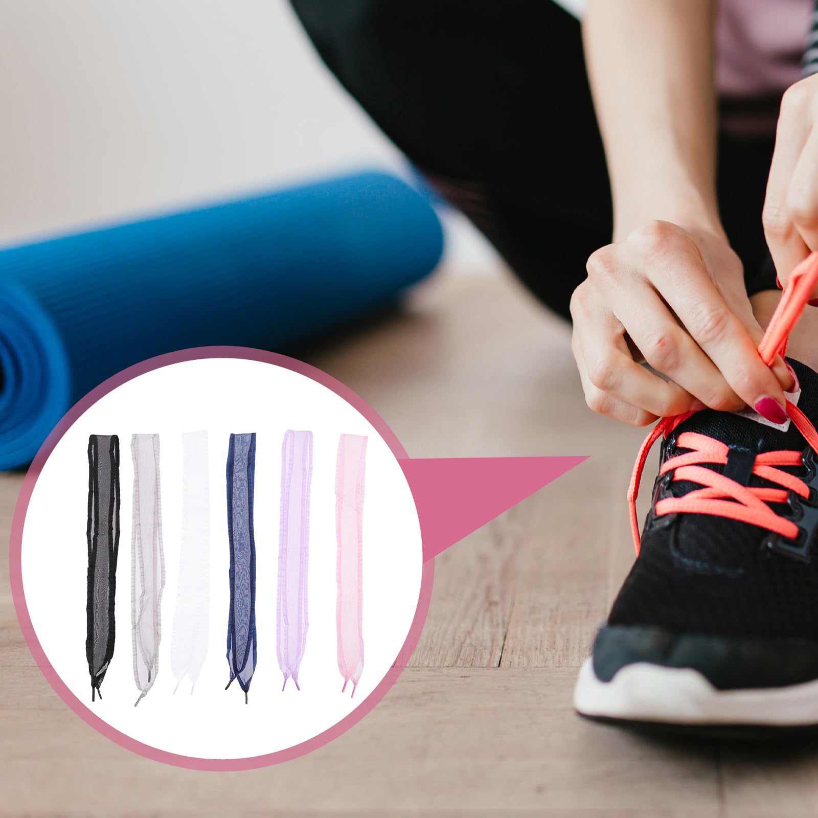 BESPORTBLE 30 Paires Lacets de Chaussures en Ruban Chiffon Larges 4cm pour