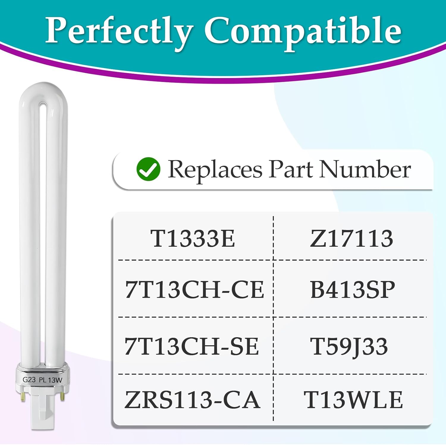 4 PCS PL13-E-FFP 13W Type E Fluorescent Light Bulb Compatible with OttLite T1333E, Neutral White CFL Twin Tube Plugin Light Bulbs, G23 Base