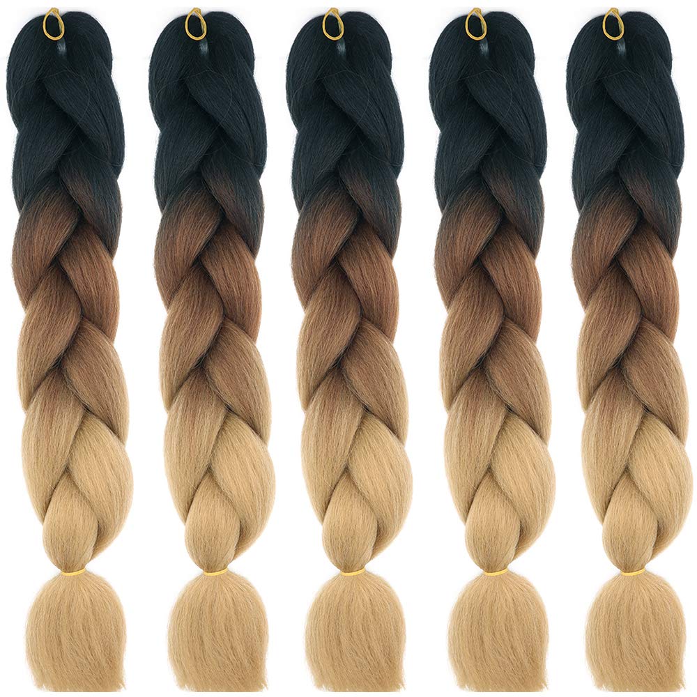 24inch Jumbo Braids Hair Extensions Ombre Braiding Hair Synthetic 3Pieces/lot Crochet Twist High Temperature African Box Braids, Sapphire Blue — view 148