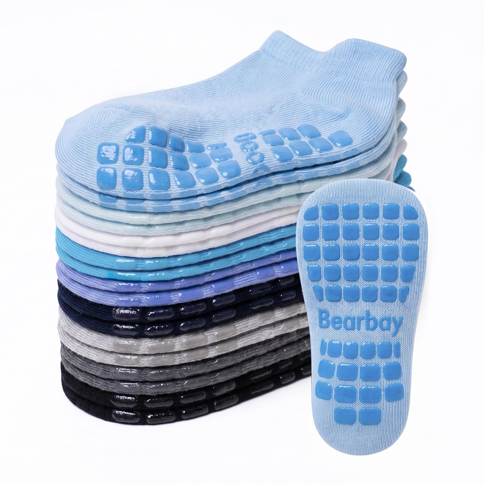 Non-Slip Baby Cotton Ankle Socks with Grippers for Toddler Walking