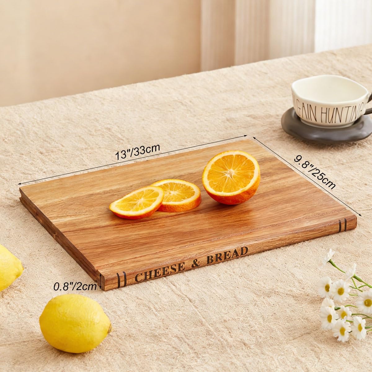 Set da 3 taglieri in acacia stile biblioteca con supporto, blocco da macellaio per carne formaggio verdure per amanti dei libri e chef