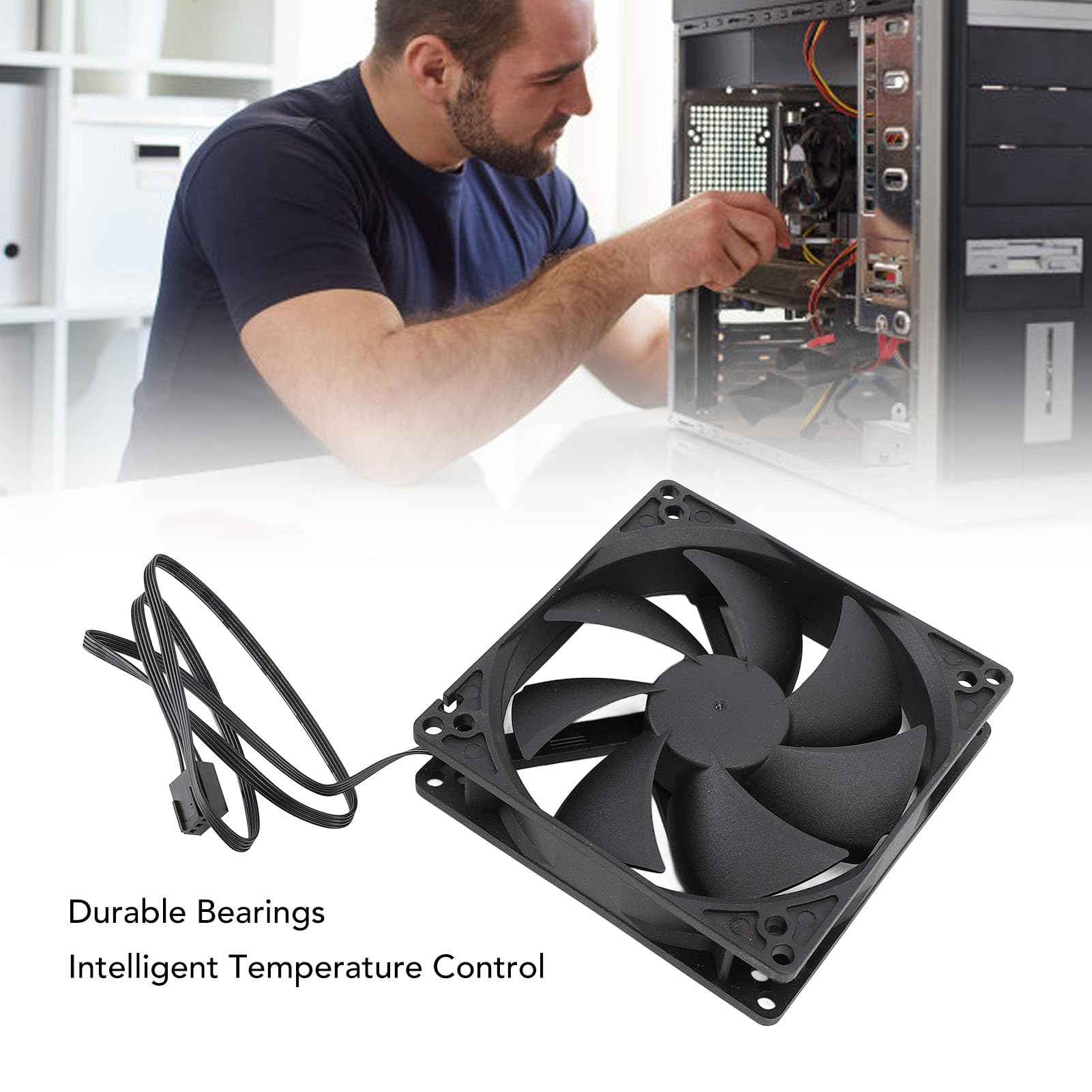 Ventola di Raffreddamento Ad Alte Prestazioni, Ventola per Case del Computer PWM da 100 Mm, Sostituzione a Ventola di Raffreddamento per PC Silenziosa Ad Alta velocità da