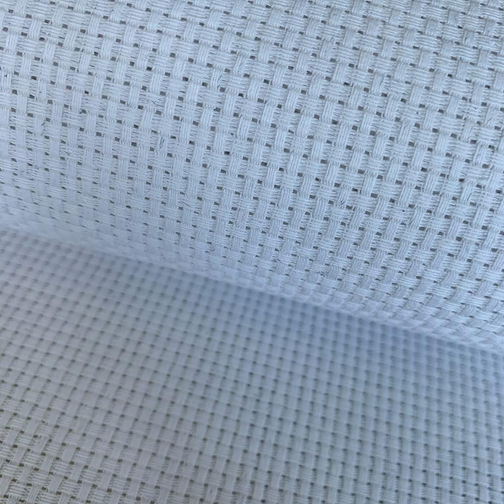 9 Count Aida Cloth Embroidery Counted Cross Stitch Fabric, White, 59" W x 39" L