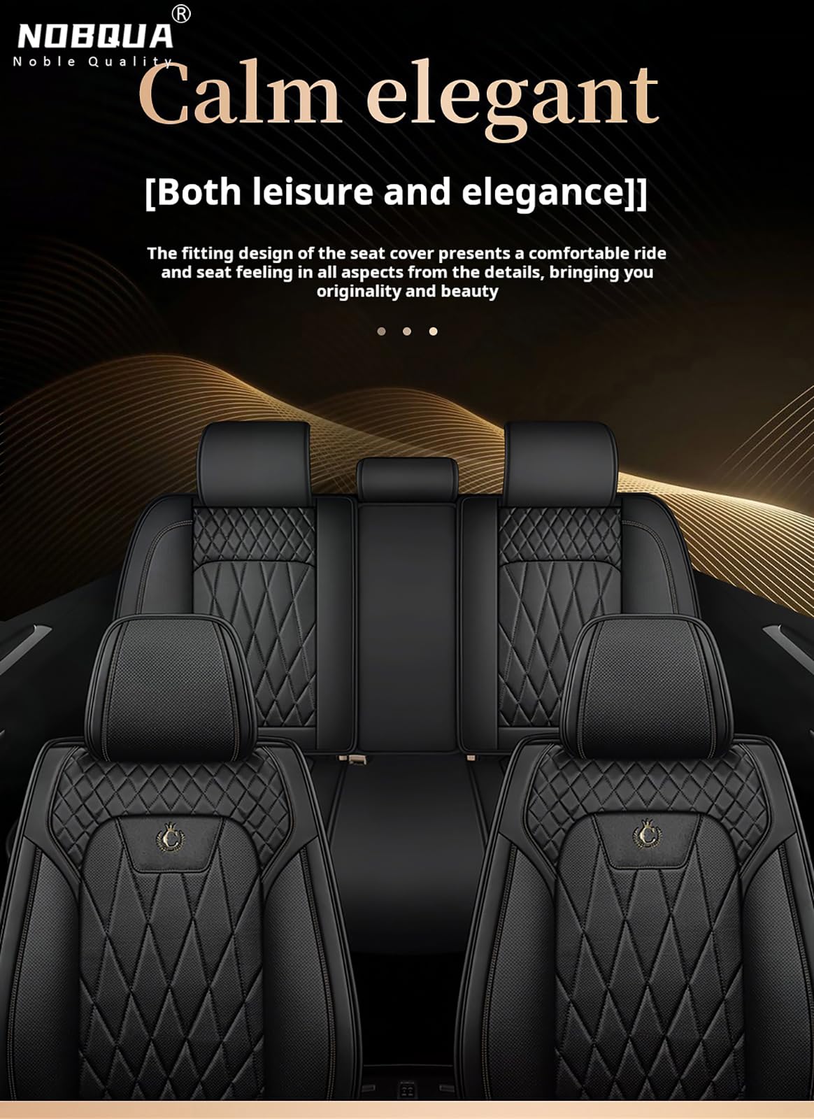 Coprisedili Auto in Pelle - Fodere Sedili Auto di Lusso Universali - Copri Sedili Impermeabili e Eleganti per Tutti i Veicoli