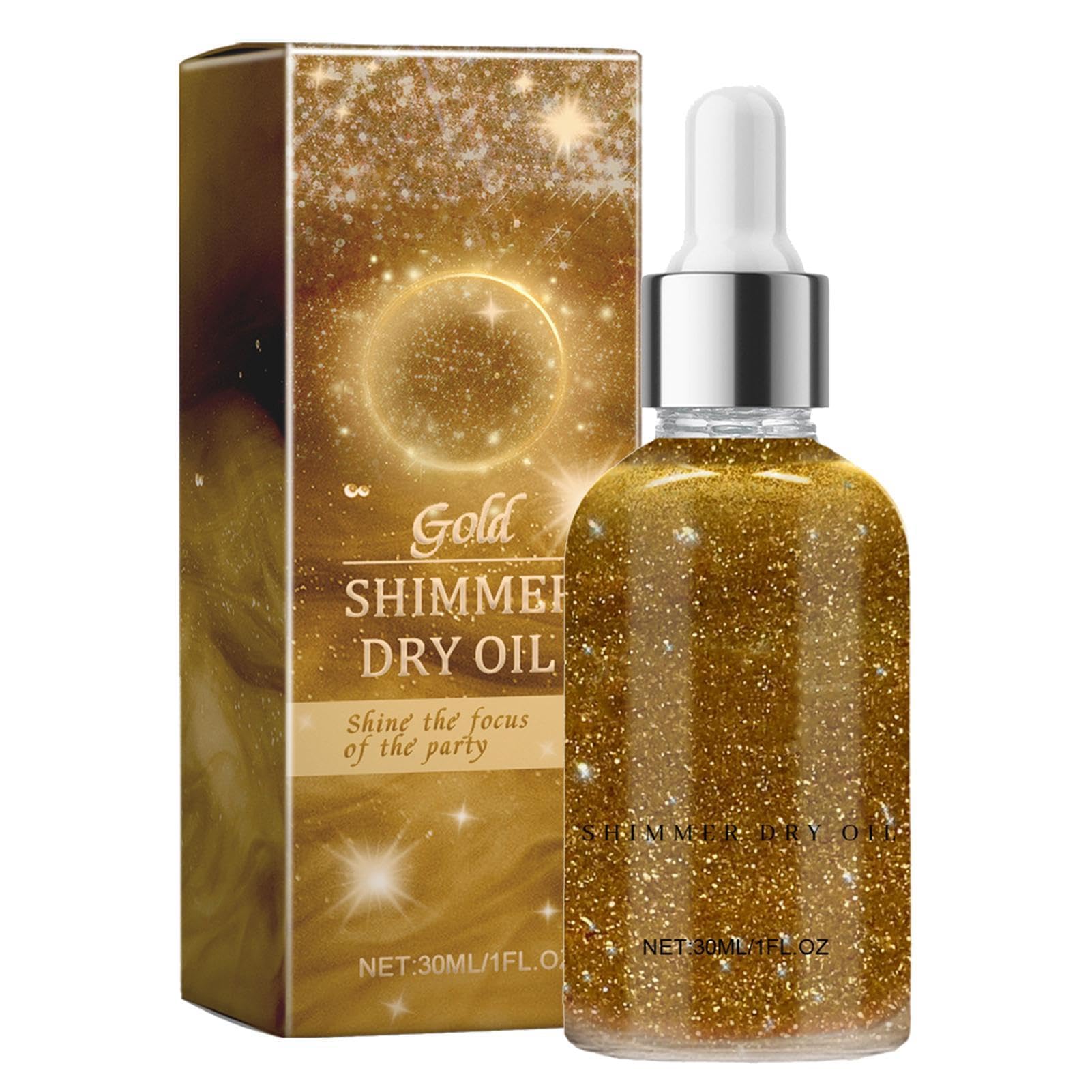 Aceite De Brillo Seco - Aceite Corporal Brillante, Aceite Corporal Con Brillo Alto | Ingredientes Iluminadores Maquillaje Corporal Brillo Brillante