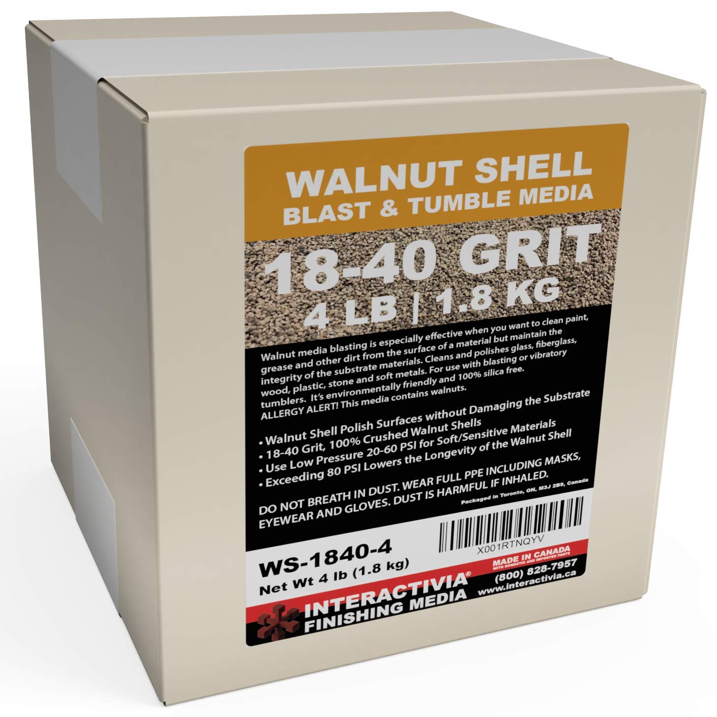 4 lbs or 1.8 kg Ground Walnut Shell Media 1840 Grit Fine