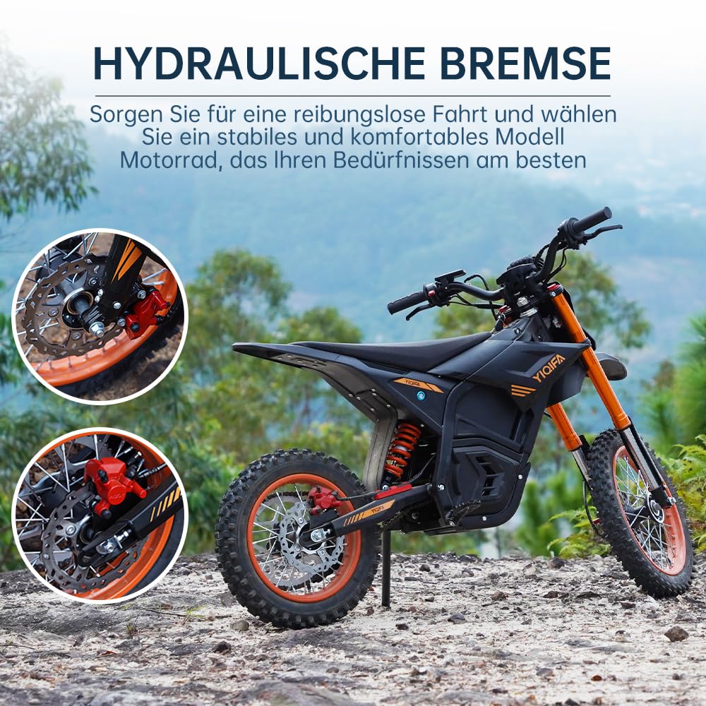 Yiqifa Hohe Leistung, Elektrisches Motorrad,Elektro Motorrad Kinder ab 13 Jahre,Scheibenbremsen, Max 120kg