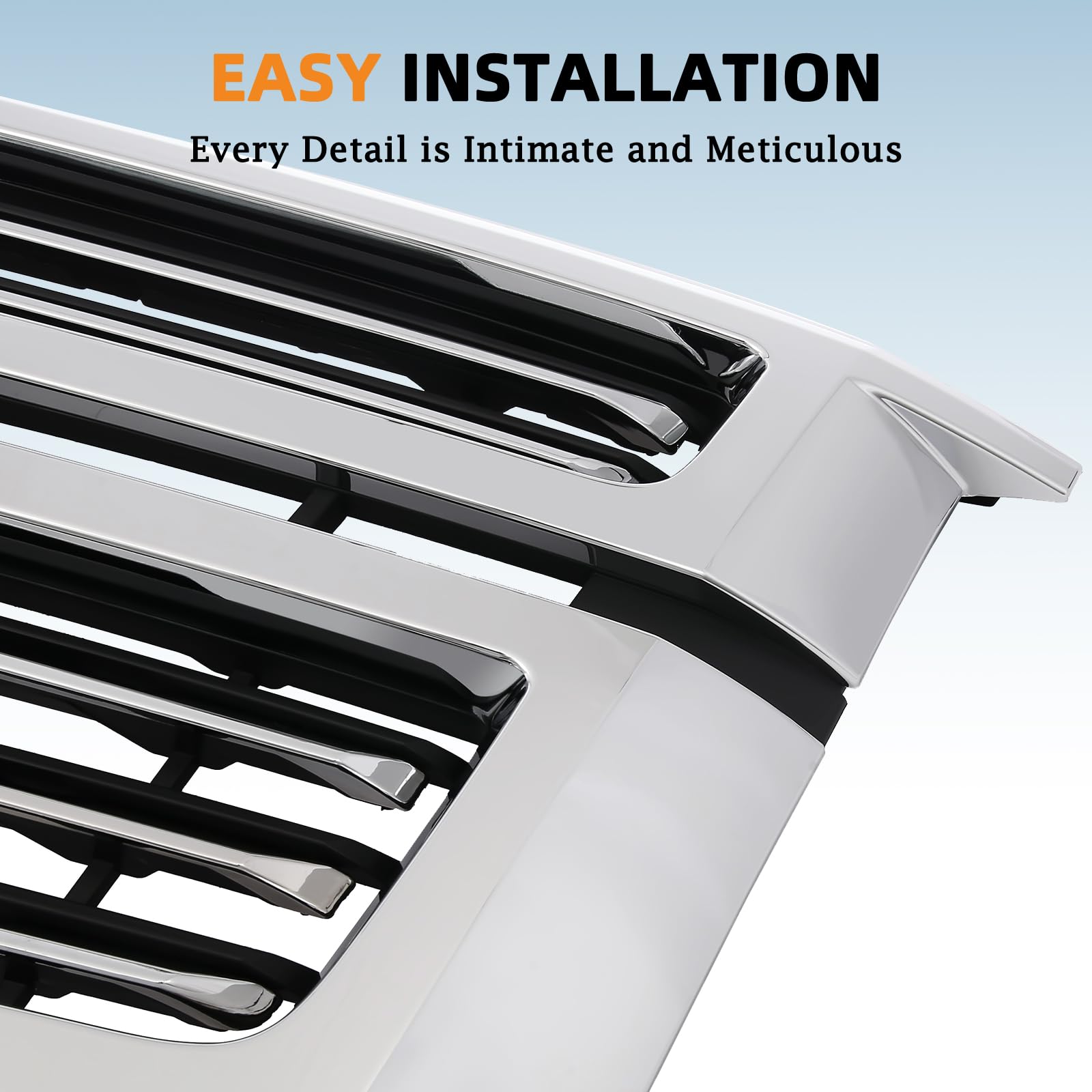 Front Upper Chrome Grille For 2015-2020 Chevy Tahoe & Suburban LTZ Style – Horizontal Billet