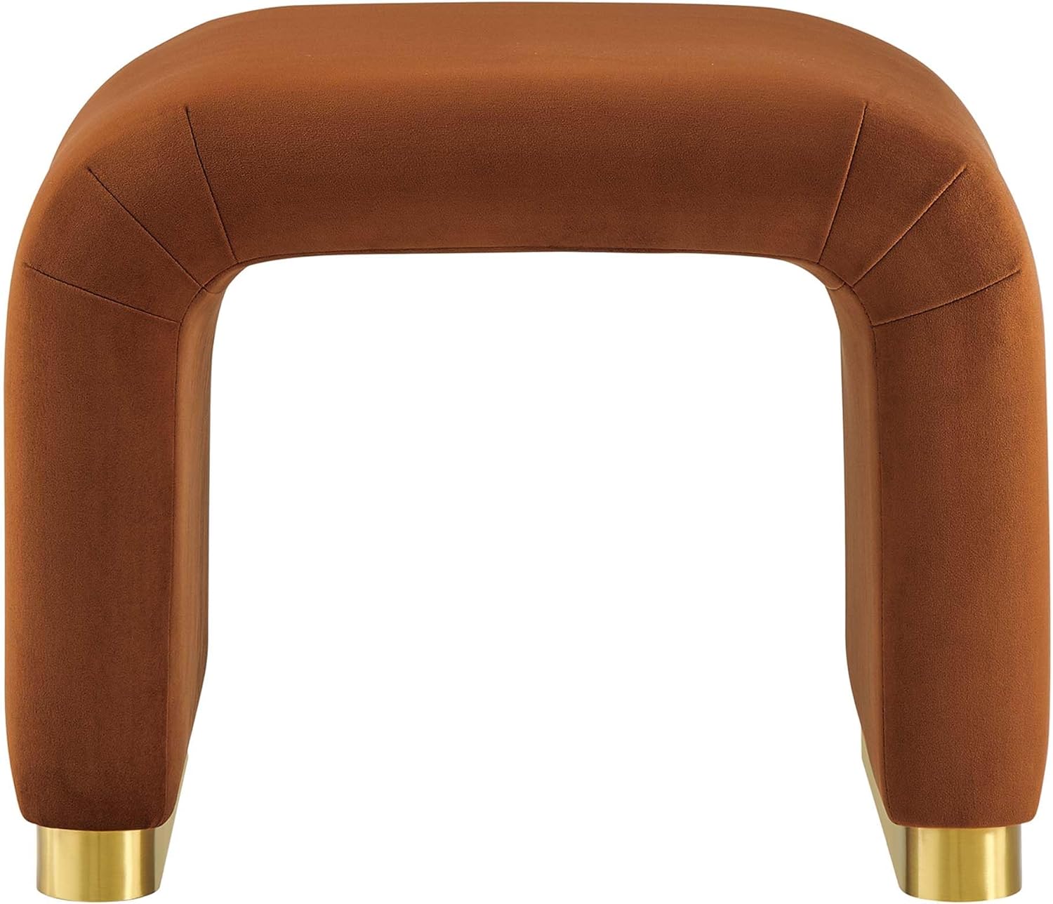 Modway Koda 24" Performance Velvet Upholstered Waterfall Stool or Side Table in Brass Rust, 24 Inches