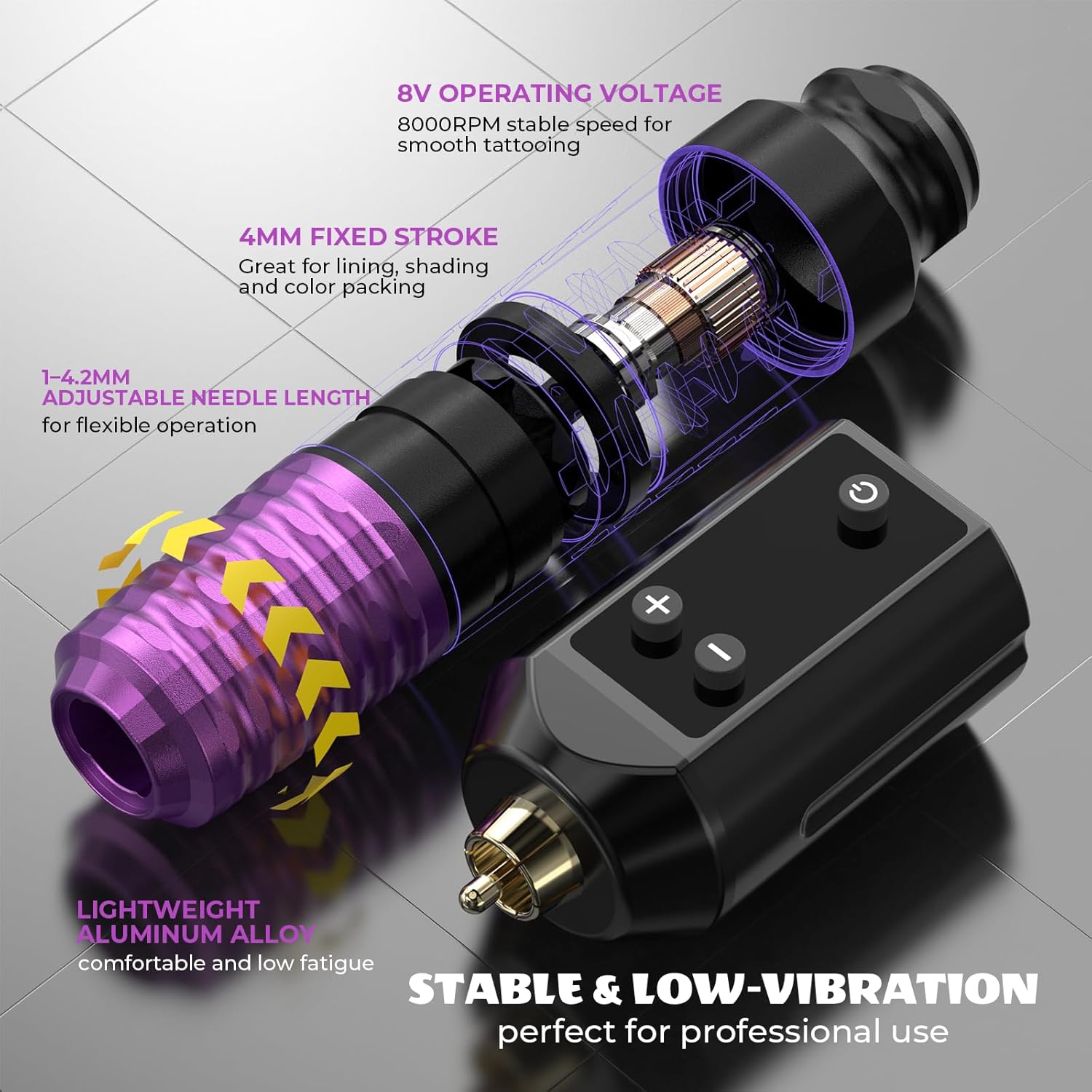 Wormhole Wireless Tattoo Machine Kit for Beginners with 8000RPM High Speed Rotary Tattoo Pen with 2PCS 1200mAh Rechargeable Power Supply 20 Tattoo Needles 10 Tattoo Inks Home/Studio Tattoo Kit WTK0244