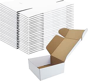 50 - 7x7x3 White Corrugated Shipping Packing Box Boxes Mailers