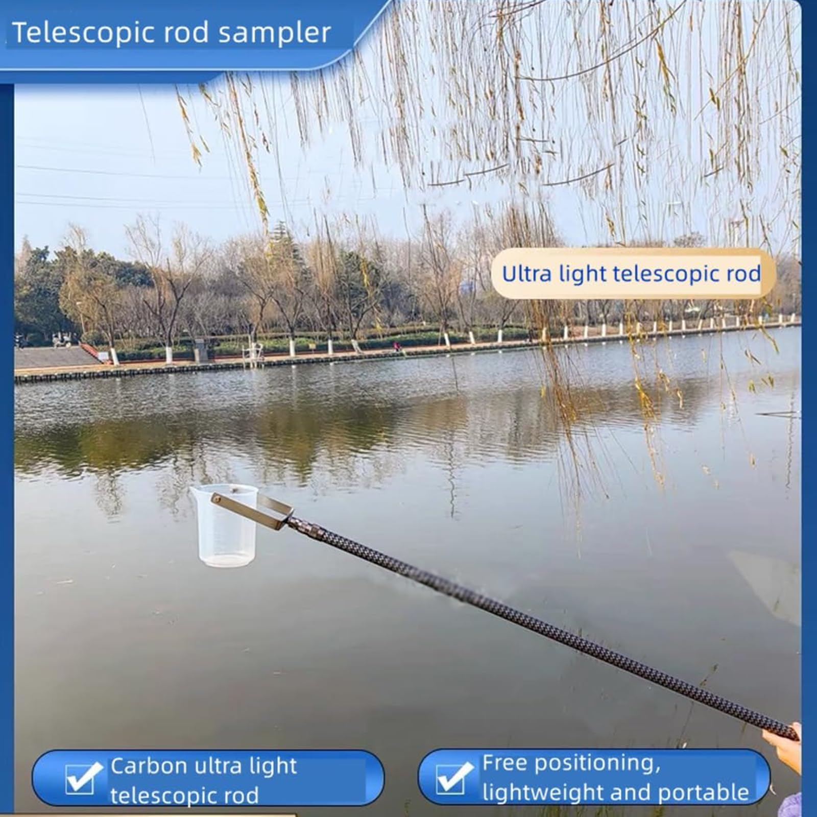Produktbild von Teleskop-Wasserprobenehmer Aus Edelstahl, Pendelbecherprobenehmer