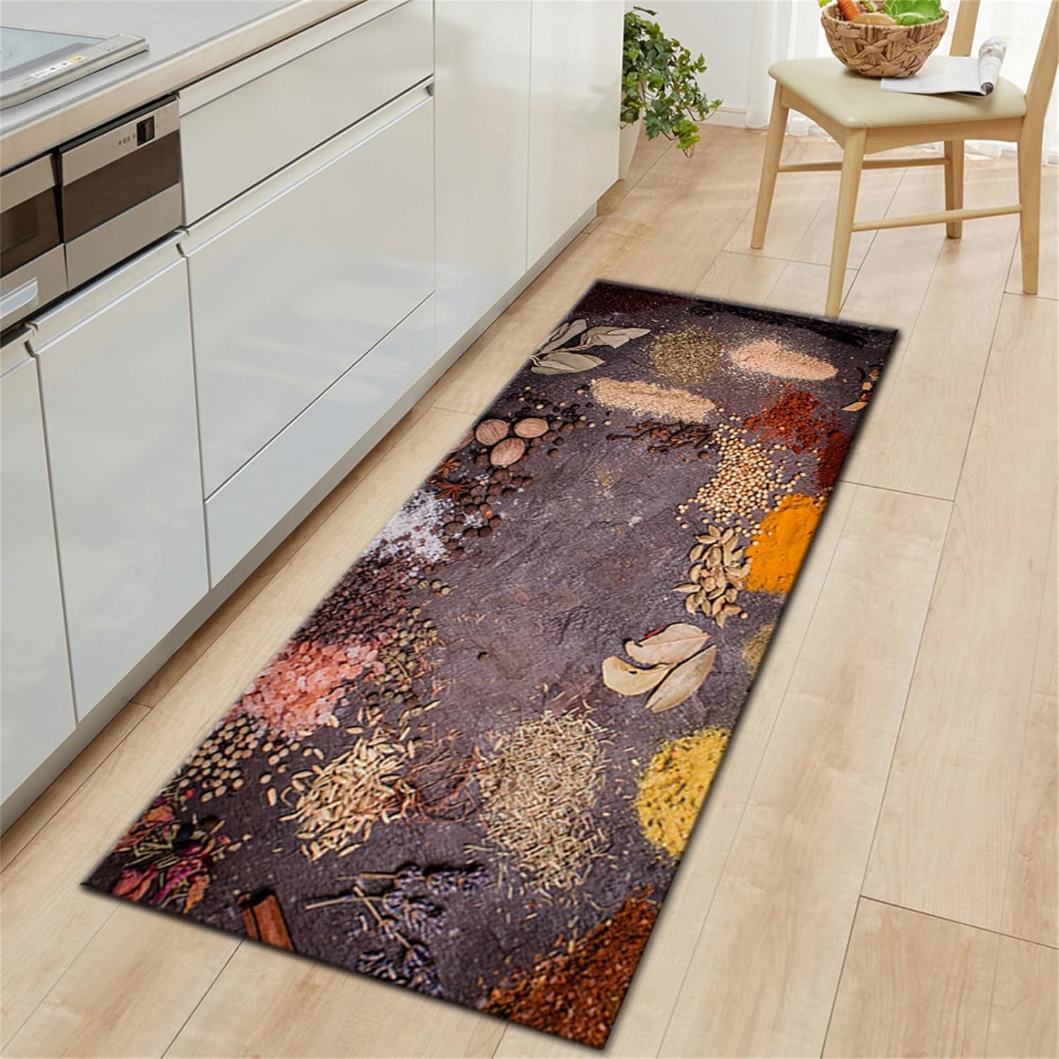 doyouwantmore Kitchen Rugs Runner Spice Print Kitchen Mat 2 Pieces Non