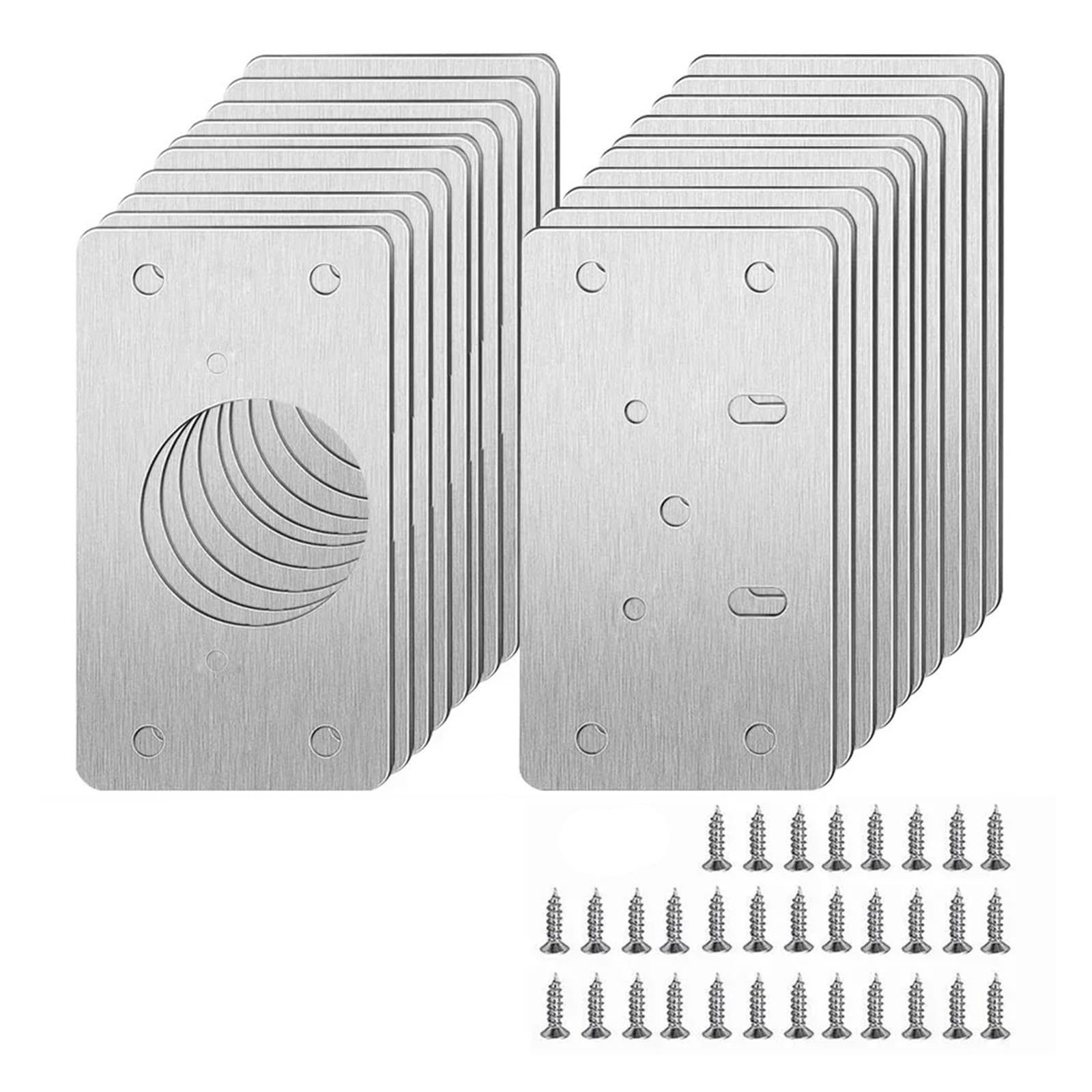 Meytxoa 10 Pair Hinge Repair Plate Repair Plate Hinge Door For Cabinet Close Hinges Cupboard Fixing Kitchen Tool Stainless Steel Board Technology(10 Pair)