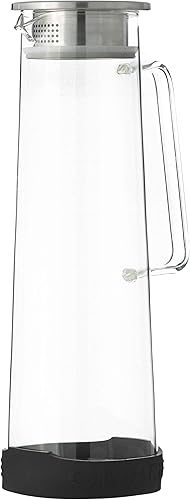Miniatura 4 de GROSCHE BALI - Infusor de agua de vidrio hecho a mano y jarra de agua con tapa de filtro de acero inoxidable, 50.7 fl oz