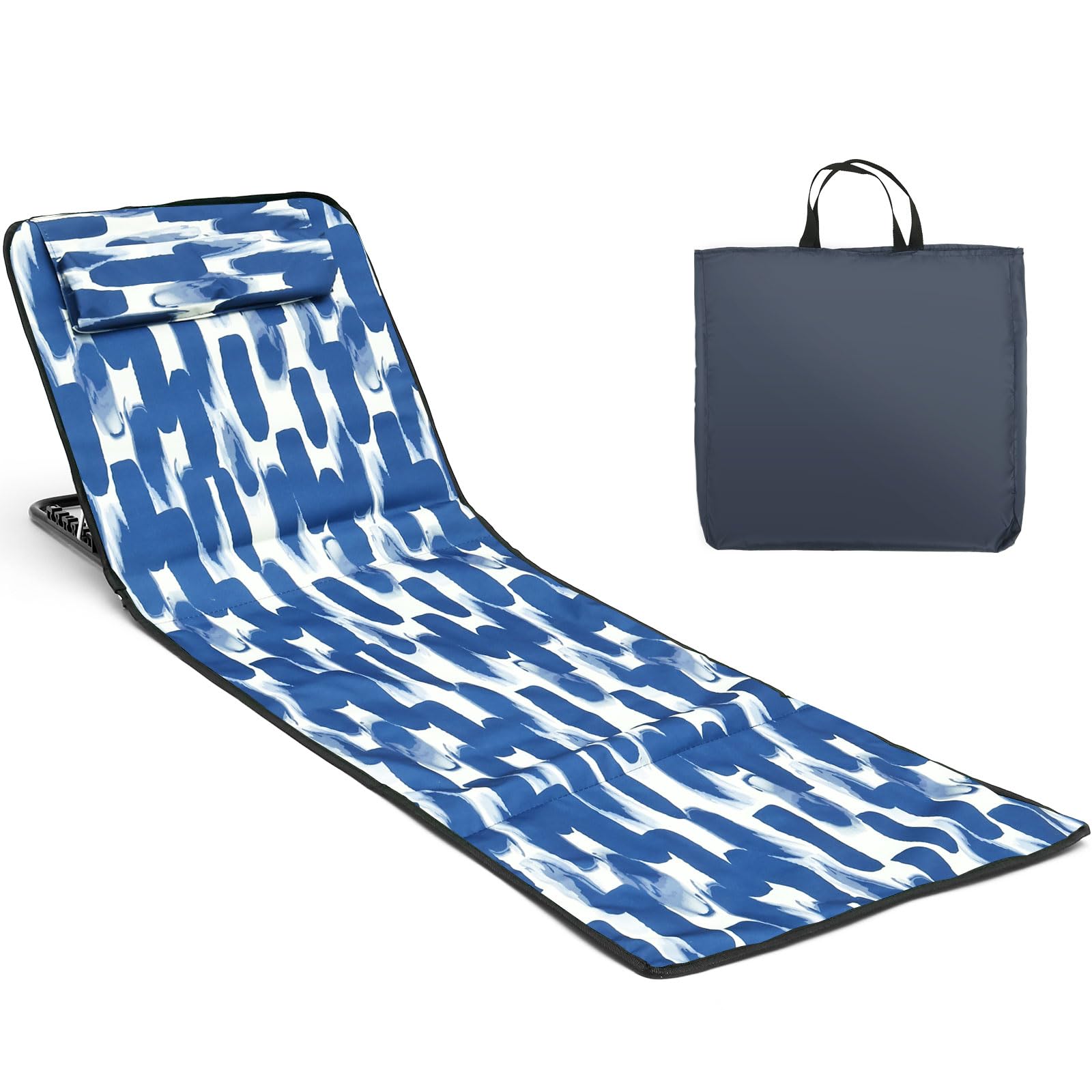 Sunbathing Recliner, Portable Beach Mat, Portable Beach Lounger Chair, Sunbathing Lounge Chaise, Oxford Cloth Beach Sun Chair Mat for Holidays Garden Camping Park (Style B)