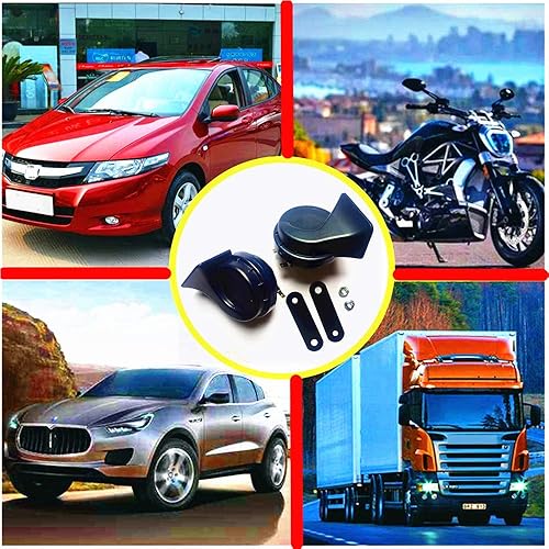 Miniatura 4 de Bocina de barco de 140 db bocina universal de motocicleta tono alto y bajo con soporte altavoz azul impermeable resistente a la intemperie cuerno