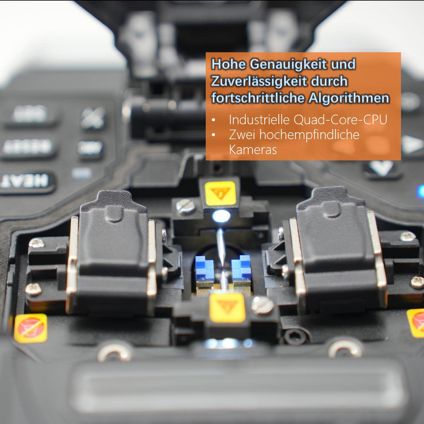 Fusion Splicer Glasfaser Spleißgerät X800 mit Kern zu Kern Ausrichtung für MAN Telekommunikation FTTx Projekte LWL Spleißgerät Automatisches schnelles Spleißen und Heizung mit großer Batterie
