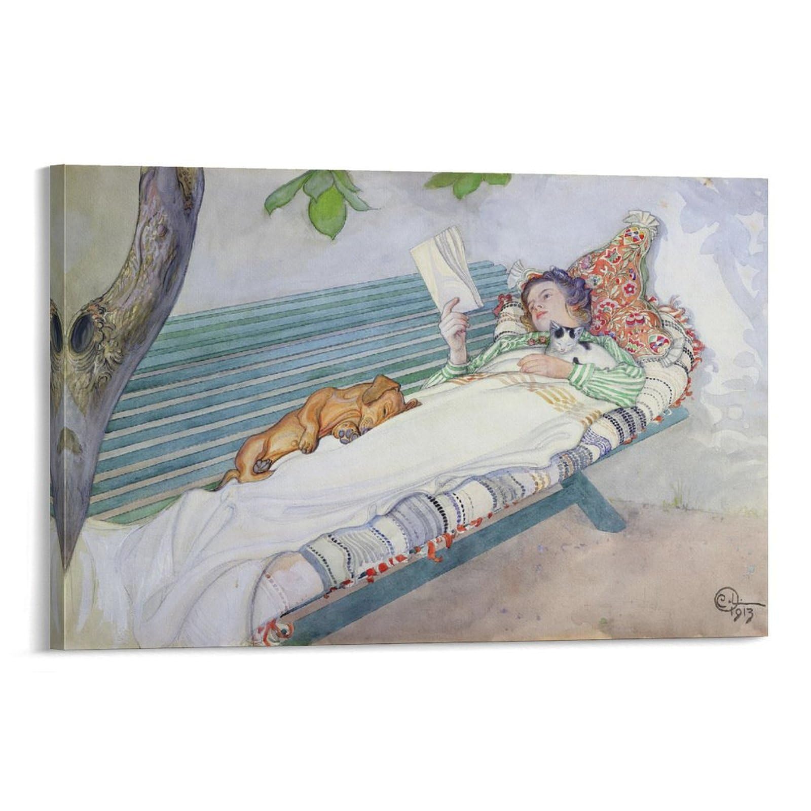 Amazon.co.jp: Carl Larssonカール・ラーション《ベンチに横たわる女 