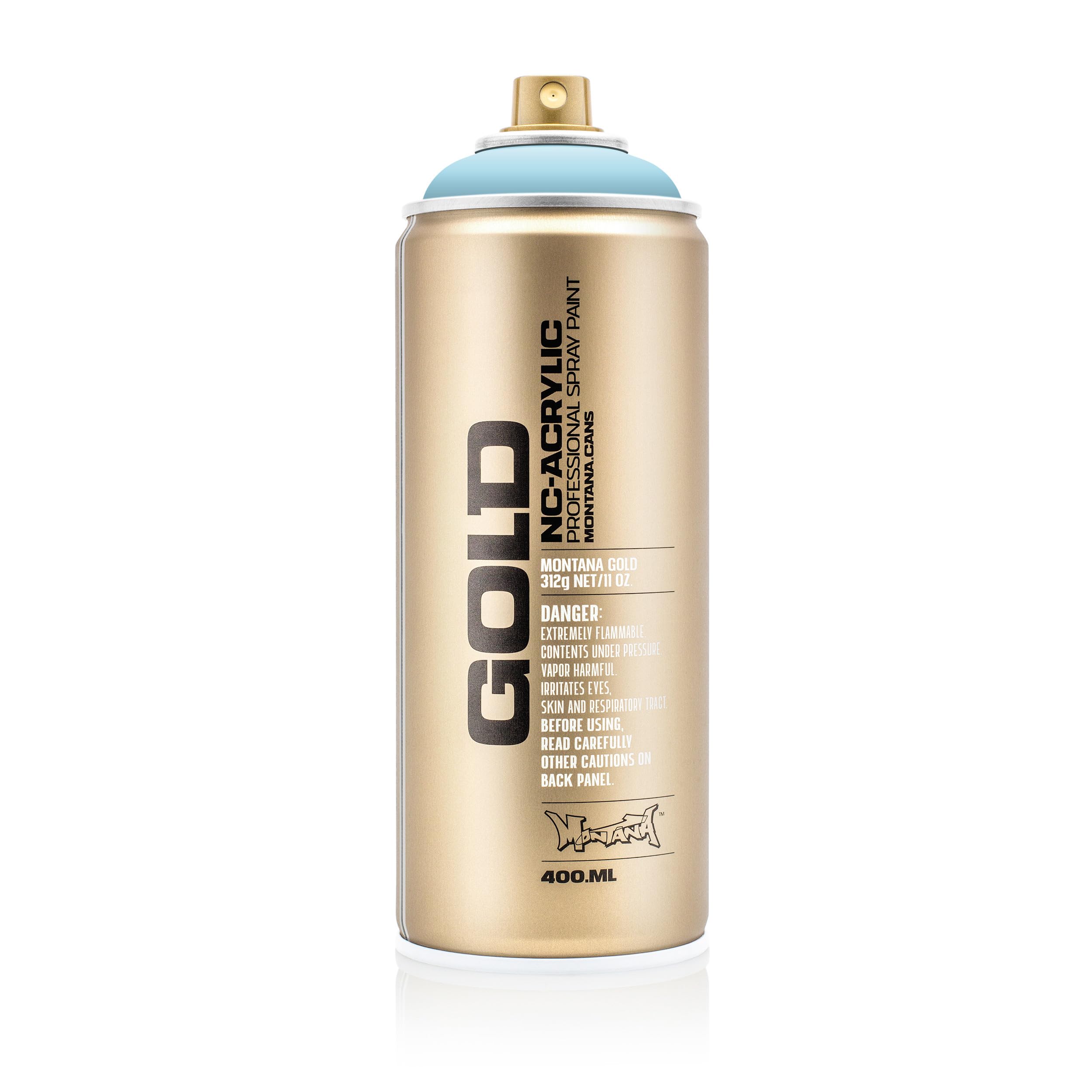 Montana 284731 Gold Spray Paint, 400ml Volume, Fresh Blue 5010, Pack of 6