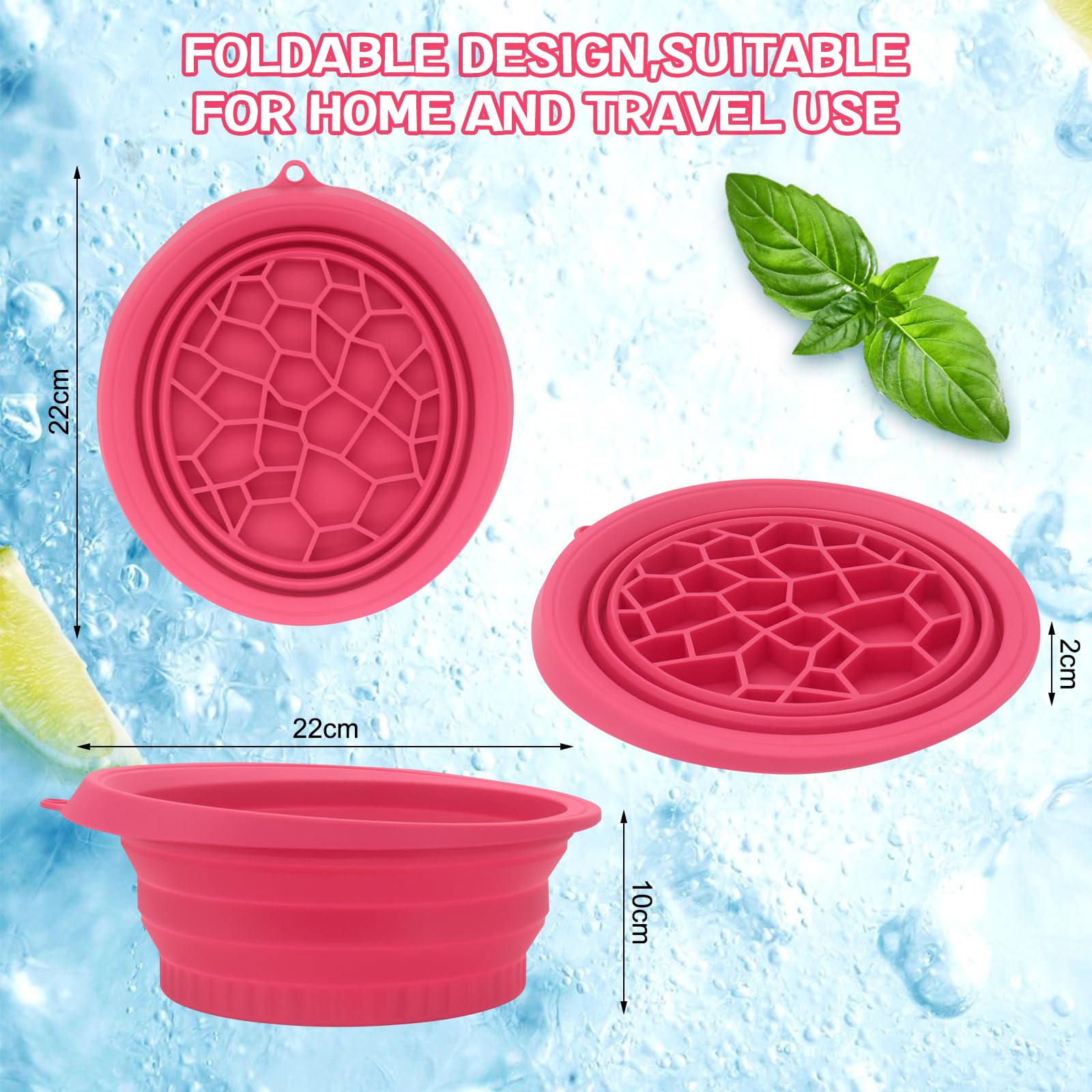 Beowanzk 2 PCS Ice Bowl for Face Foldable Facial Ice Bath Basin with Built-in Ice Tray - Image 2