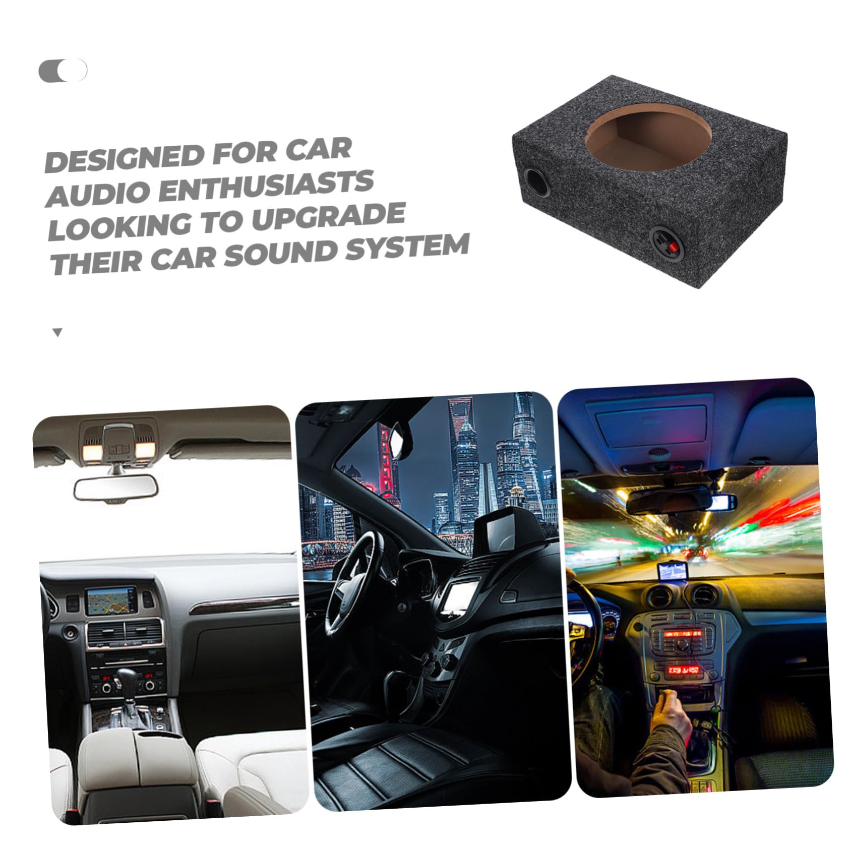 Box Per Subwoofer Sigillato Moquette Da 8 Pollici, Cassa Singola Subwoofer Auto, Sub Box Compatto Per Aggiornamento Impianti Audio Fai-da-te
