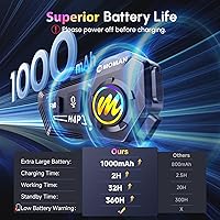 Vista 9 de Moman H4Plus - Casco de motocicleta de un solo uso, casco inalámbrico con asistente de voz AI, resistente al agua, IPX6, cancelación de ruido, casco