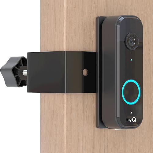 Anti-Theft Doorbell Camera Mount for myQ Video Doorbell, Anti-Blocks Motion Sensor, Adjustable Mounting Bracket Accessories for Houses, Apartments, Businesses, Rentals-Black