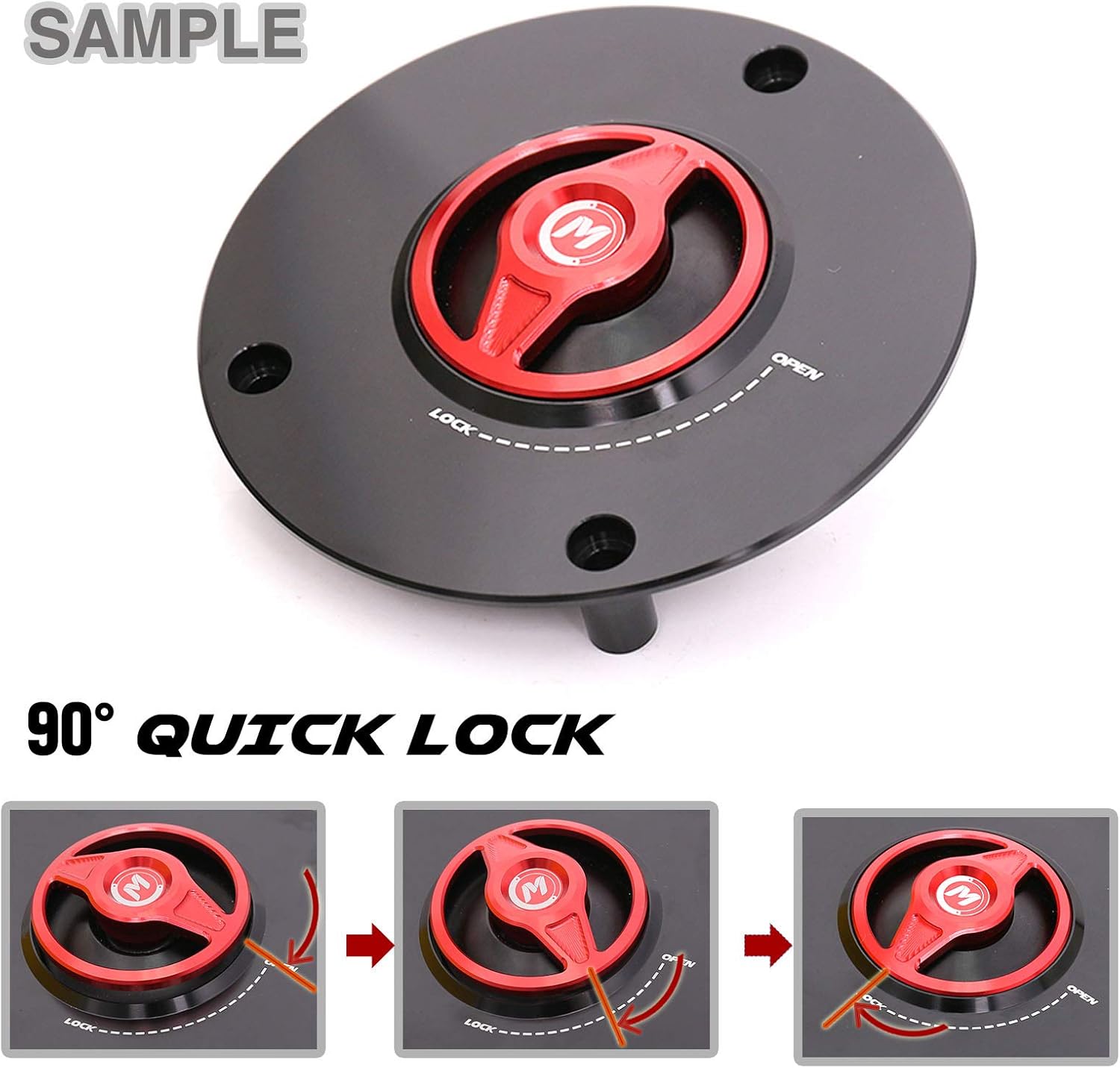 Gold FCV CNC Quick Release Gas Fuel Cap Compatible with SV650 04-12 SV1000 04-07 GSX-R 1000 03-19 GSX-R 600 750 04-17