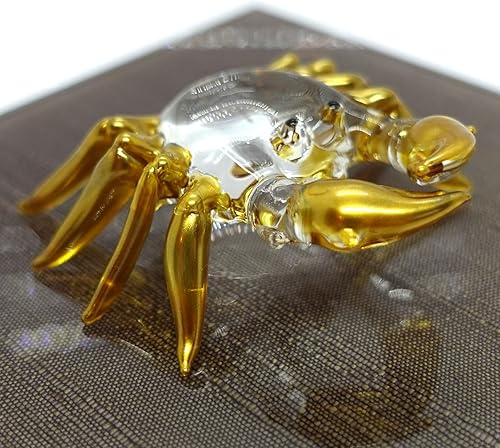 Miniatura 3 de Figuras pequeñas en miniatura de cangrejo soplado a mano, arte de vidrio soplado, animales de playa, regalo coleccionable, decoración del hogar