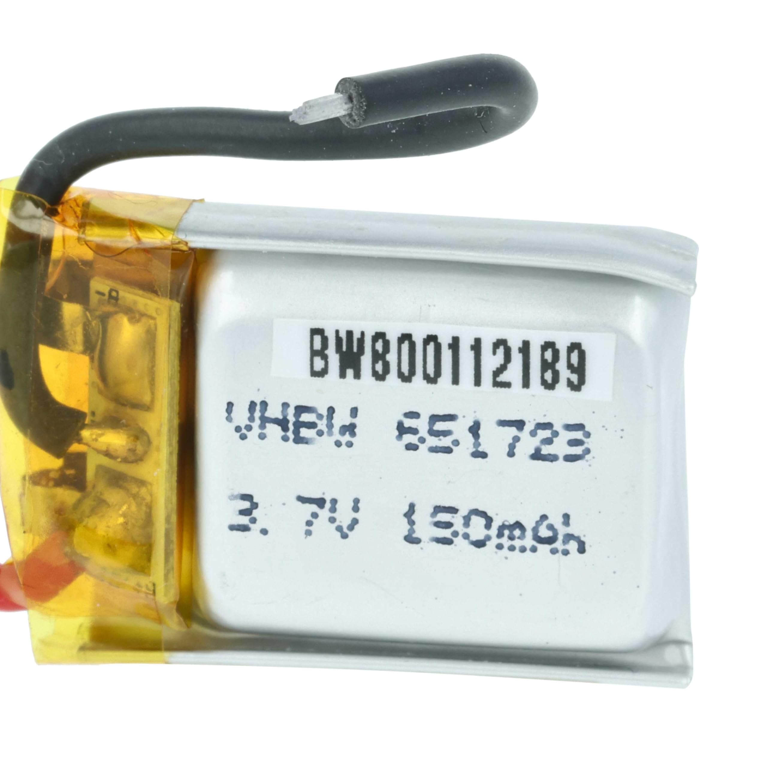 vhbw 10 x akumulator do modelarstwa, np. Racing Car | Helikopter, samolot (150 mAh, 3,7 V, litowo-polimerowy, 25 x 17,5 x 7,6 mm, 2-pinowy Walkera)