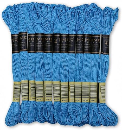 Miniatura 35 de Paquete de 12 hilos de bordado de alta calidad, madejas de 100% algodón egipcio de alta calidad, hilo de bordado de punto de cruz, algodón trenzado