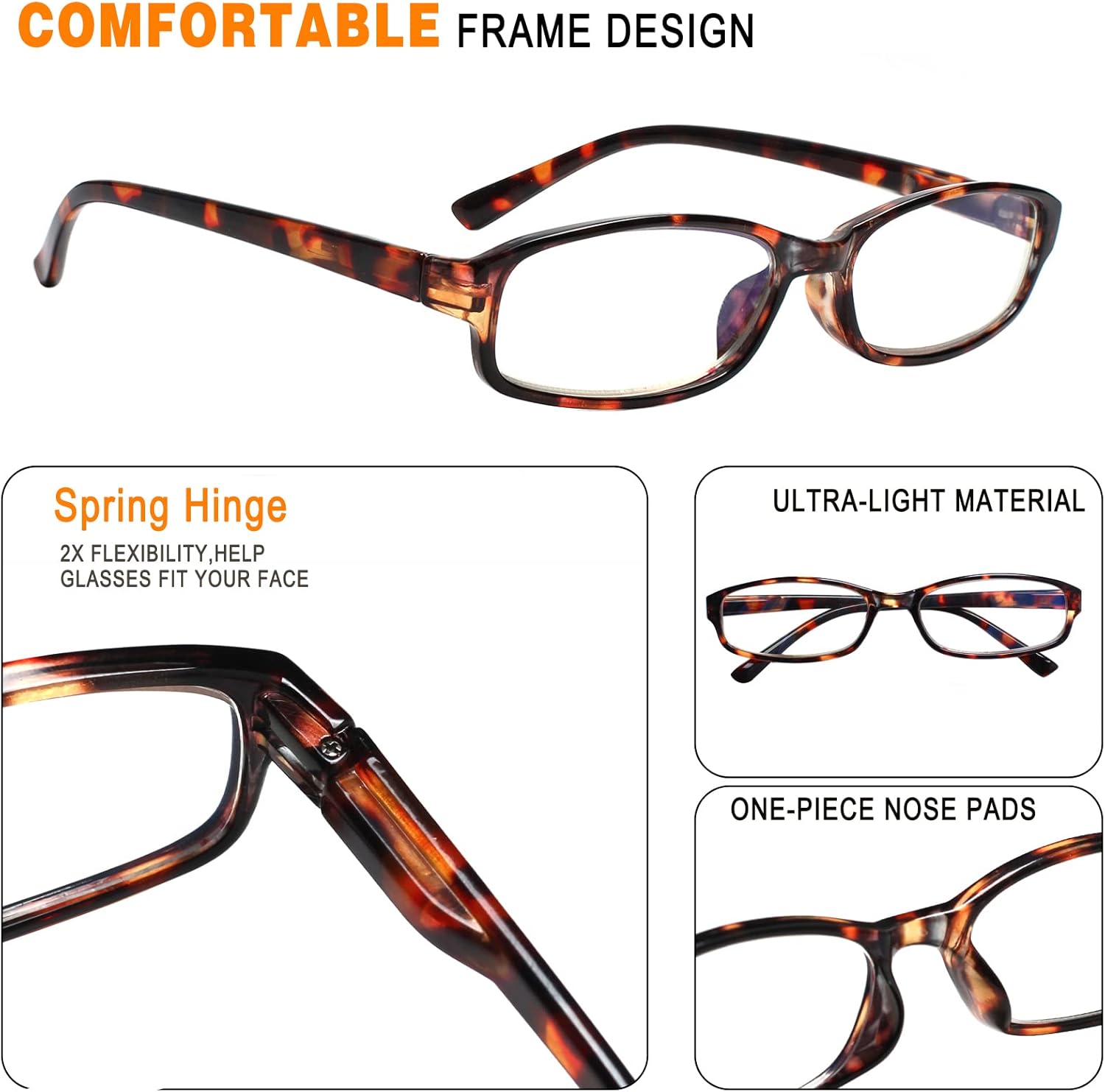 NORPERWIS 6 Pack Ladies Reading Glasses for Women Blue Light Blocking Spring Hinge Fashion Eyeglasses Readers for Women (Mix Color -4, 1.75, multiplier_x) - Image 3