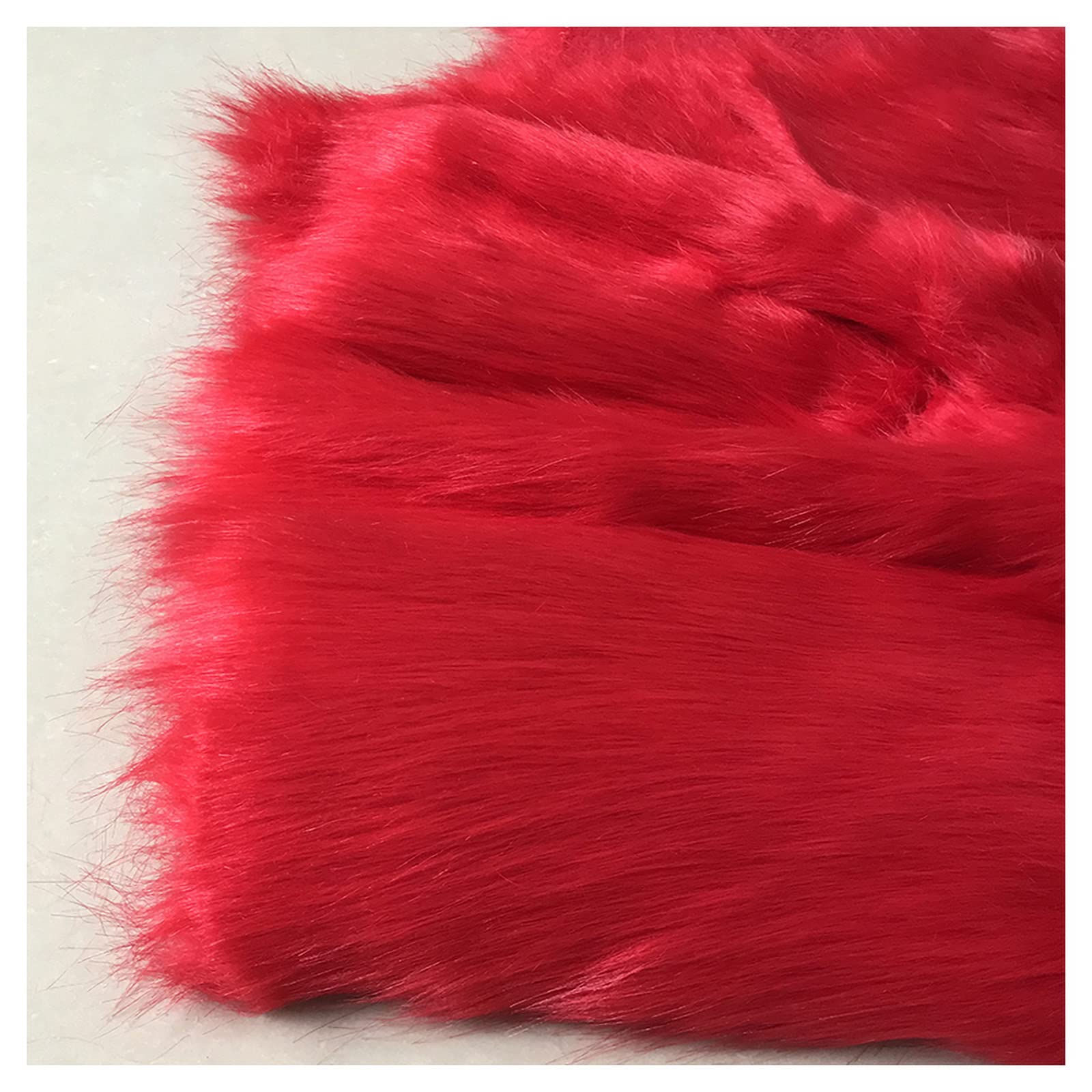 Tela De Peluche Por Metro Tela De Piel De Faux Zorro Para Ropa De Fondo Alfombra 180 Cm De Ancho Vendido Por Metro(Color:Gran rojo)