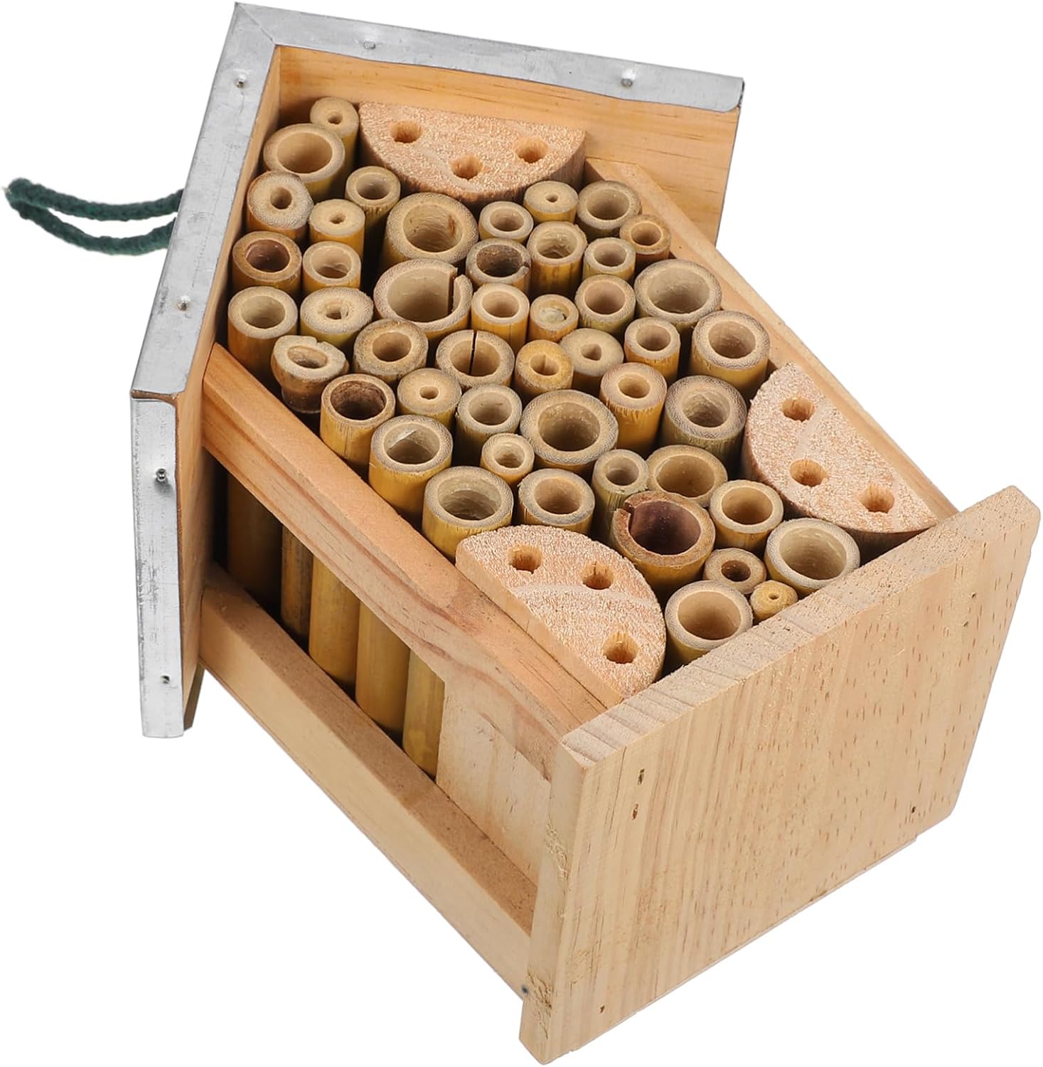 Wooden Insect Habitat for Bees and Butterflies Hanging Garden Bee Hotel Spacious Outdoor Supports Local Wildlife Promotes Biodiversity