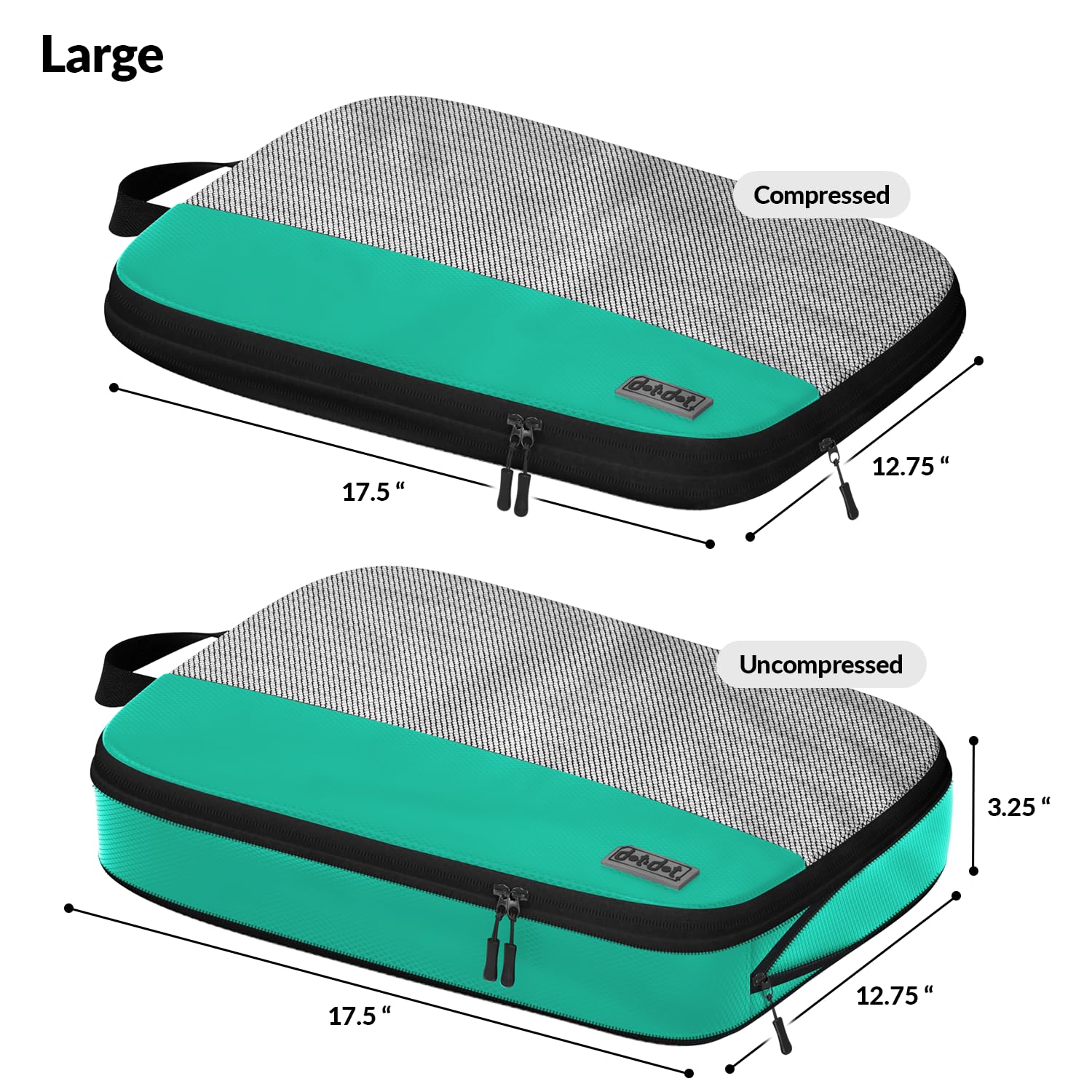 Cubos grandes de compresión para viajes, juego de 5 cubos de embalaje de compresión, bolsas organizadoras de maleta de mano, bolsas organizadoras de cubos de viaje para equipaje