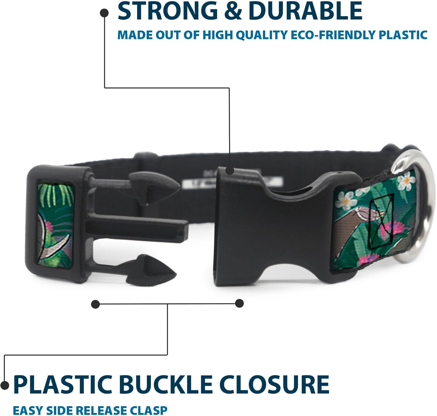Buckle-Down Plastic Clip Collar - The Jungle Book 8-Character Group Greens - 1.5" Wide - Fits 16-23" Neck - Medium