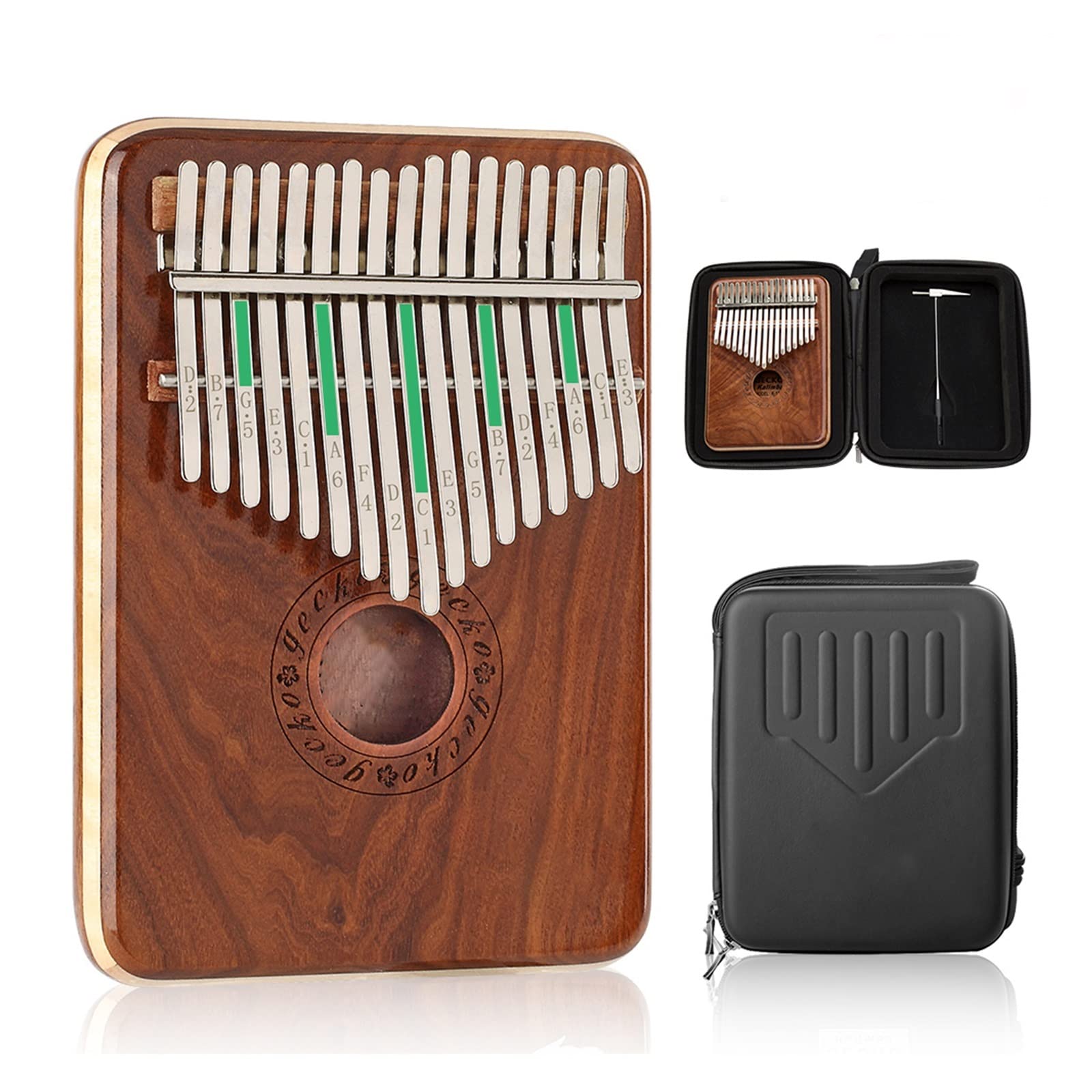alumno Kalimba Instrumento Musical De Sándalo Carmesí Sólido De Piano De Pulgar Kalimba De 17 Teclas