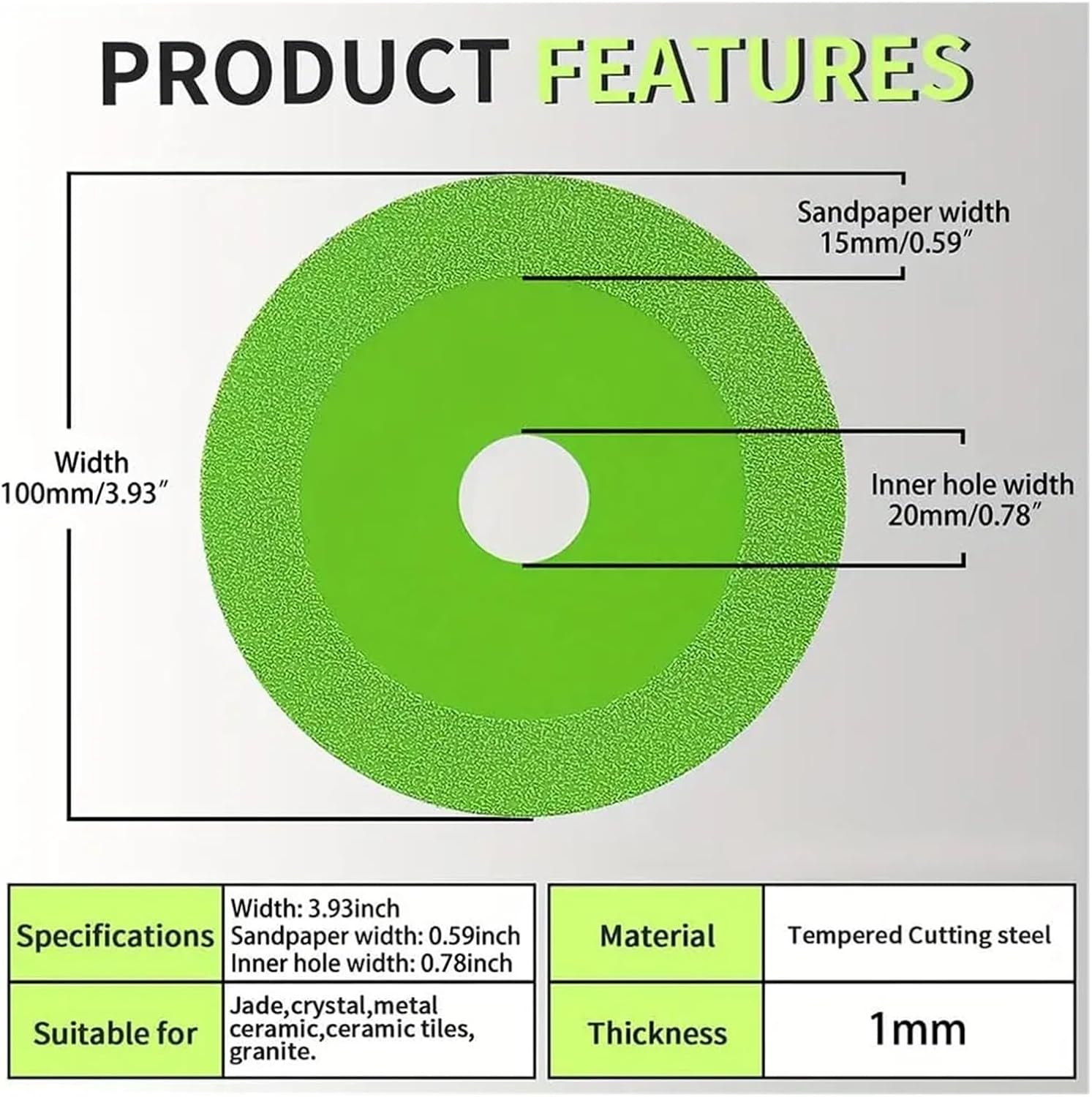 Tile Cutting Disc Diamond Cutting Discs, Suitable for Ceramic Tiles, Jade, and Other Materials.(4pcs)