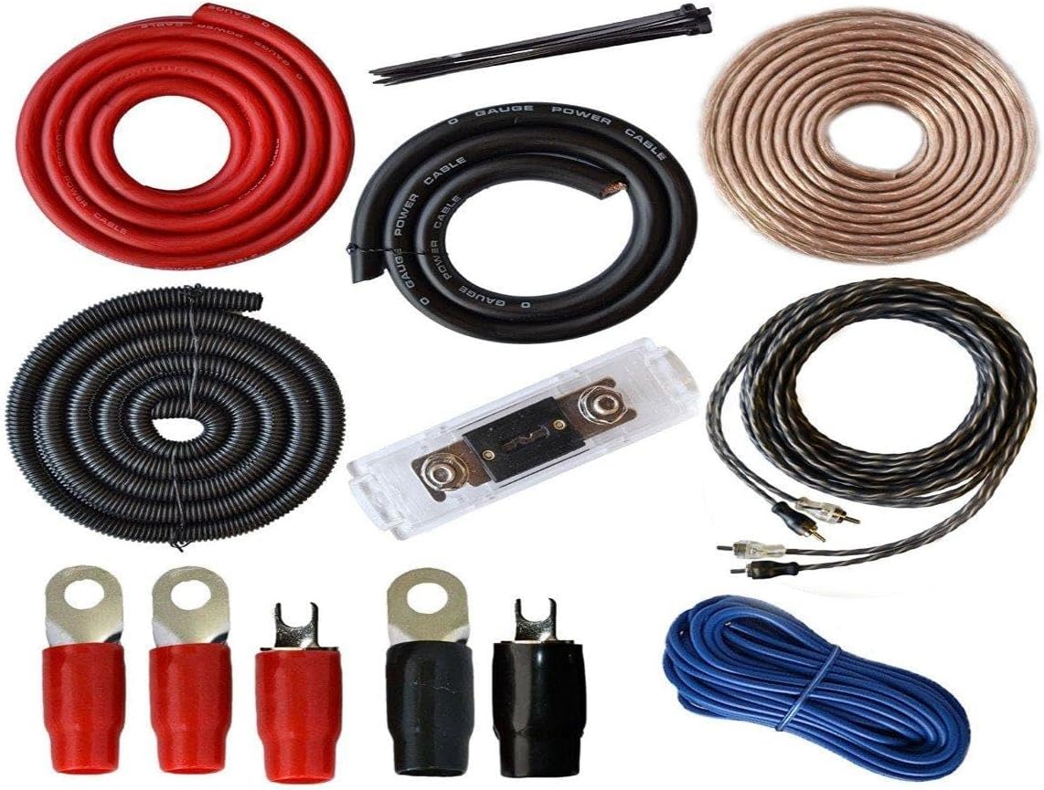 Mega Big Box 0 Gauge Amp Kit Amplifier Install Wiring Complete 0 Ga Installation Cables 4000W