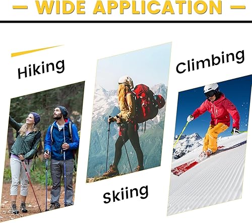 Miniatura 7 de Clips para bastón de senderismo, conector de goma de 8 formas de hebilla de varilla doble, juego de puntas de bastón de senderismo para deportes al
