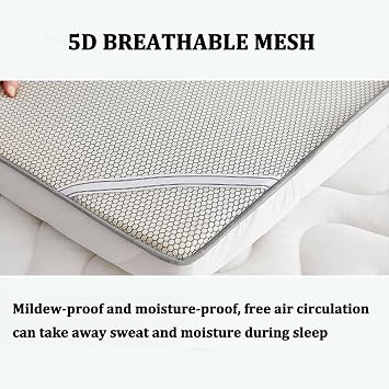 Mattress Futon Floor Mattress with 5-Zone Support, Luxury Sleep Comfort, Extra Back & Hip Support, Memory Foam Filling Grey(5cm Thick) 120x190cm