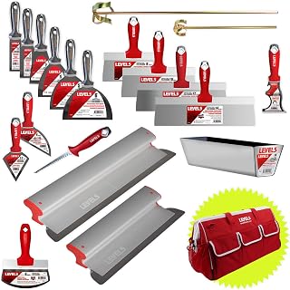 Professional Hand Tool Set W/Duffel Bag - Welded Joint, Taping, & Specialty Knives, Mixers, Jab Saw, Mud Pa...
