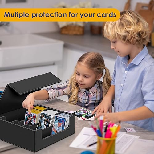 Miniatura 6 de Kitoyz Más de 1800 cajas de almacenamiento de tarjetas comerciales, cajas de cubierta de tarjetas de cierre magnético, caja de tarjetas de cuero PU