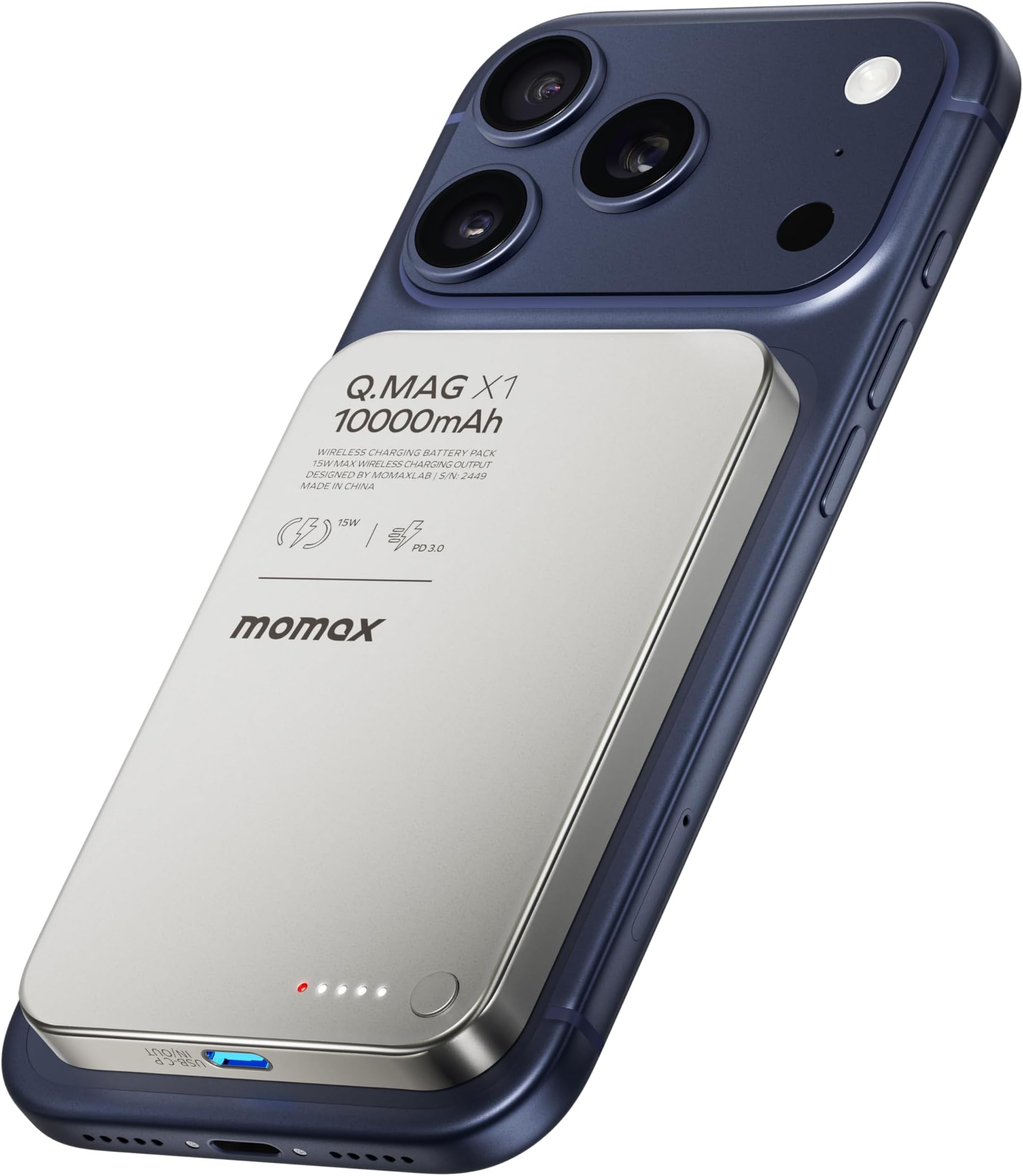 – Q.MAG X1 Portable Charger Wireless 10000mAh, 0.5" Slim Power Bank Fast Charging Magnetic Battery Pack for iPhone Air/17 Pro Max/17 Pro/16/15/14/13/12 (1*USBC Port PD20W, No Lighting)