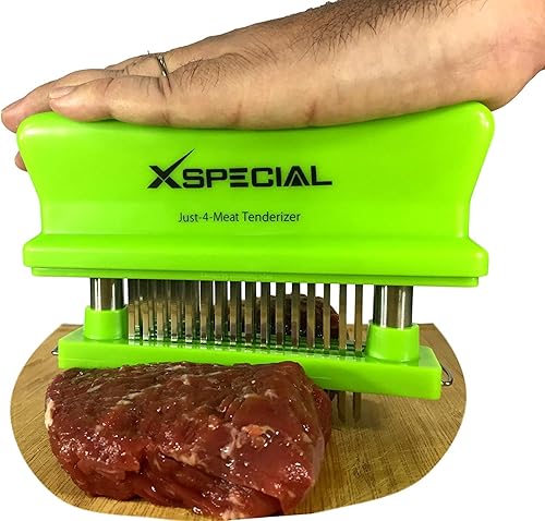 Miniatura 4 de XSpecial - Herramienta para ablandar carne con 48 cuchillas de acero inoxidable  Fácil de usar y limpiar convierte las carnes duras y correosas en