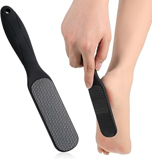 Double Sided Hygienic Pedicure Care Tool Dead Skin Foot File Hard Skin Remover Nano-Glass Callus Scrubber with Handle Professional Long Lasting Feet Buffer Wet Dry Feet