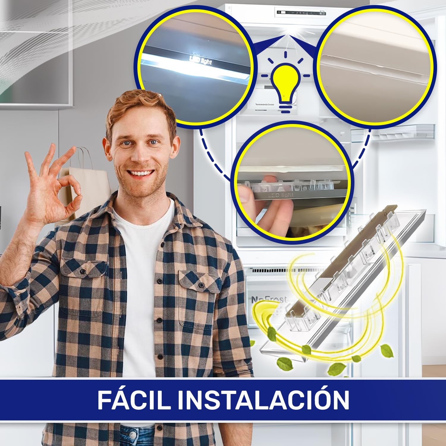 Placa de LED Luminosa para Frigorifico Combi con Código Original 00628627 628627 10003924 10024820 para Bosch para Siemens - MADE IN GERMANY - MONTERAL