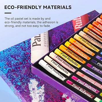 Paul Rubens Artist Oil Pastels 50 Colors Vibrant and Creamy Soft Oil Pastel Set Oil Pastels Crayons Art Supplies Painting Drawing