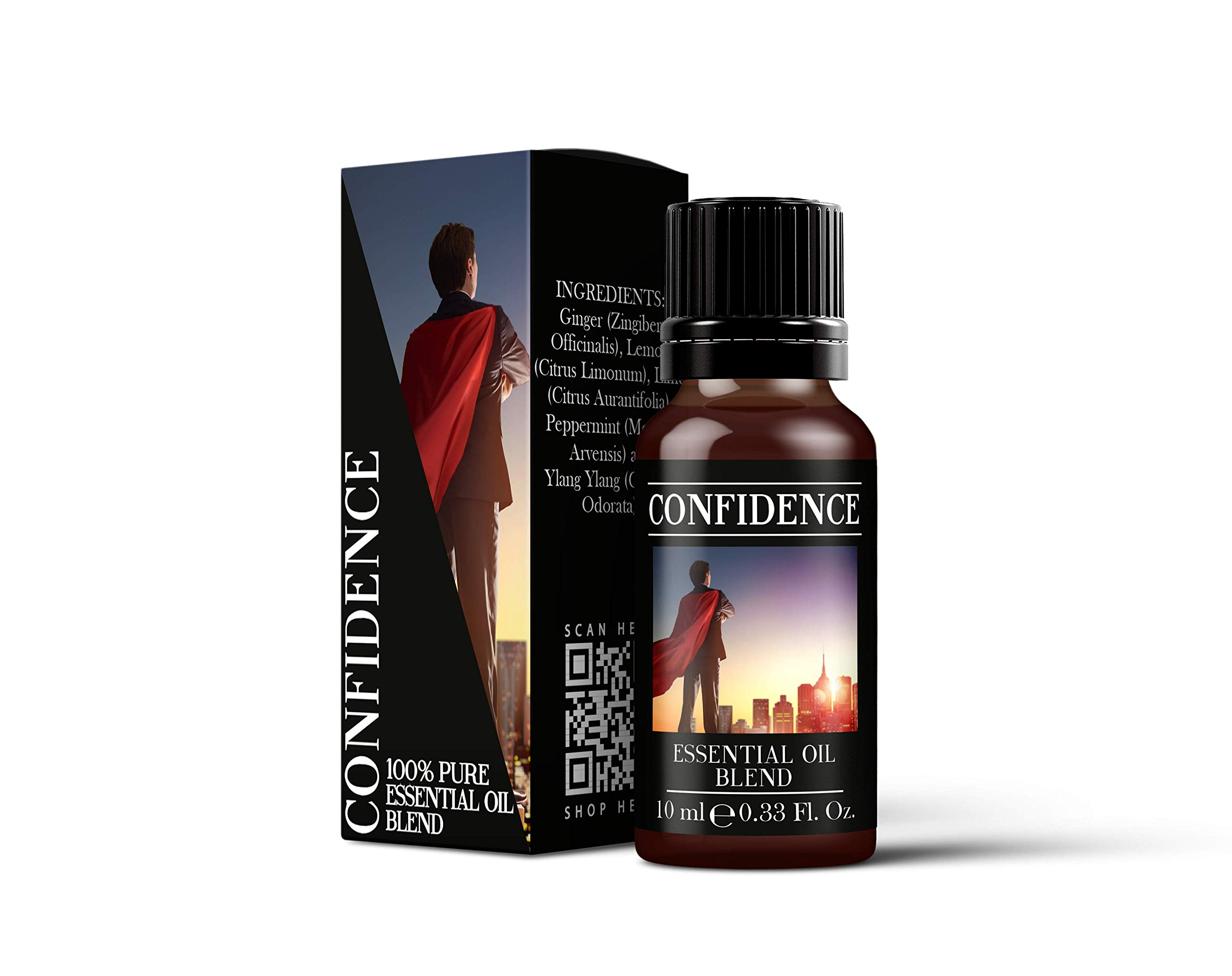Mystix London | Confidence Essential Oil Blend 10ml | Fresh Citrus & Spice Aroma with Lemon, Lime & Ginger | Uplifting Botanical Fragrance for Home Ambience
